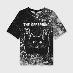 Женская футболка oversize 3D The Offspring Rock Cat