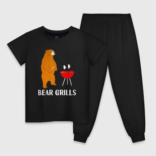 Детская пижама хлопок Bear Grills Беар Гриллс, цвет черный