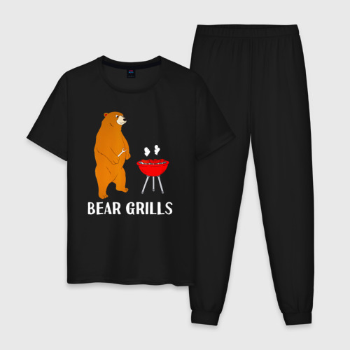 Мужская пижама хлопок Bear Grills Беар Гриллс, цвет черный