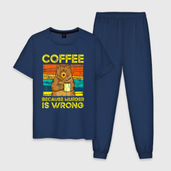 Мужская пижама хлопок Кофе, потому что убийство это неправильно