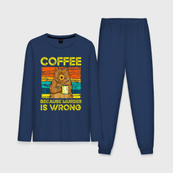Мужская пижама с лонгсливом хлопок Кофе, потому что убийство это неправильно