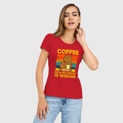 Женская футболка хлопок Slim Кофе, потому что убийство это неправильно - фото 2