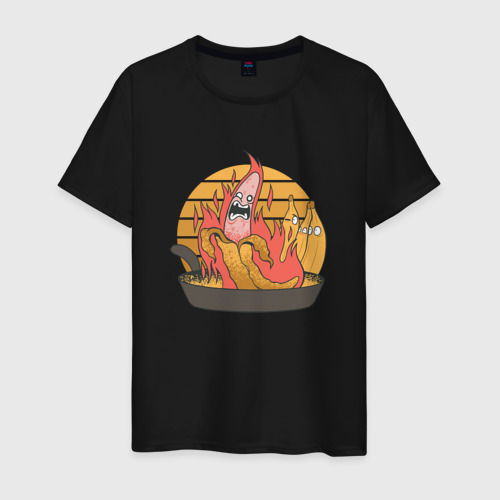 Мужская футболка из хлопка с принтом Жареный банан | Fried banana, вид спереди №1
