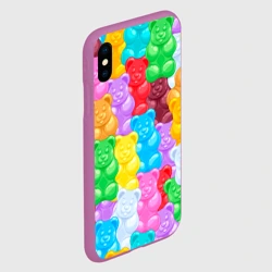 Чехол для iPhone XS Max матовый Мармеладные мишки разноцветные - фото 2