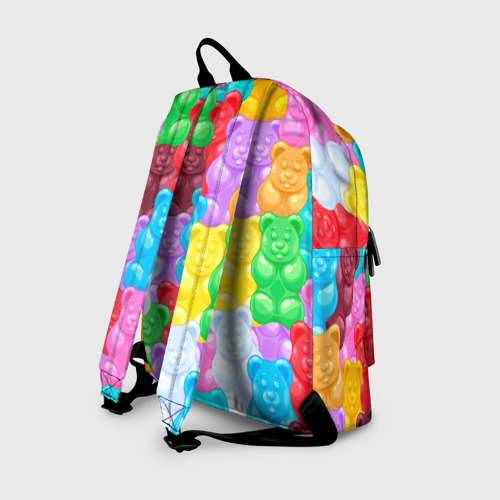 Рюкзак 3D с принтом Мармеладные мишки разноцветные, вид сзади #1