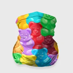 Бандана-труба 3D Мармеладные мишки разноцветные