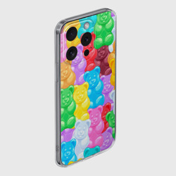 Чехол для iPhone 15 Pro Max силиконовый с защитой камеры Мармеладные мишки разноцветные - фото 2