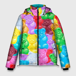 Мужская зимняя куртка 3D Мармеладные мишки разноцветные