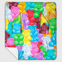 Плед с рукавами Мармеладные мишки разноцветные