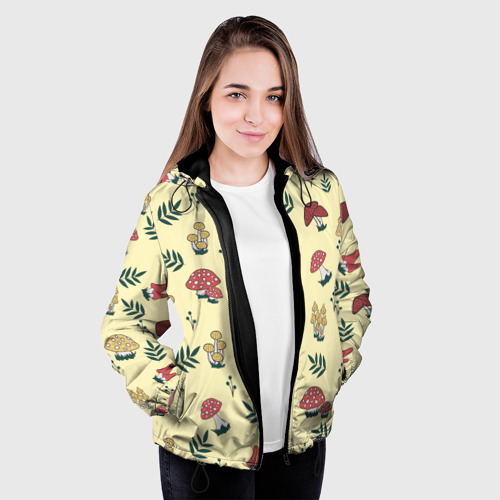 Женская куртка 3D с принтом Мухоморы и поганки тоже грибы, вид сбоку #3
