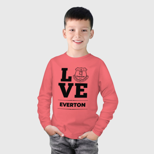 Детский лонгслив хлопок с принтом Everton Love Классика, фото на моделе #1