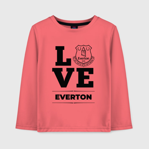 Детский лонгслив хлопок с принтом Everton Love Классика, вид спереди #2