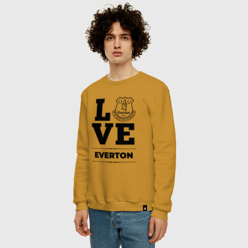 Мужской свитшот хлопок с принтом Everton Love Классика, фото на моделе #1