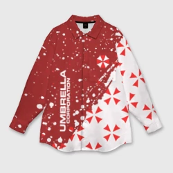 Женская рубашка oversize 3D Resident Evil Umbrella Corporation паттерн