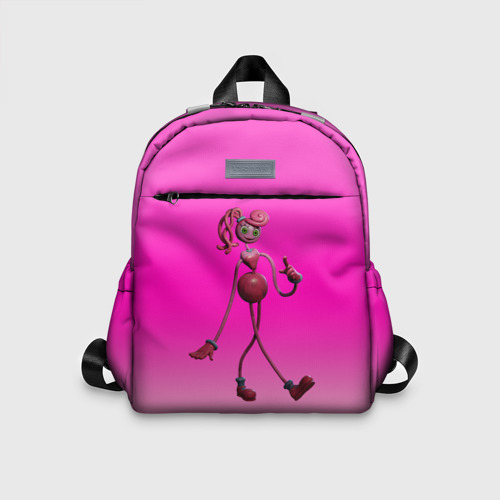 Детский рюкзак 3D с принтом Poppy Playtime мама Длинные ноги, вид спереди #2