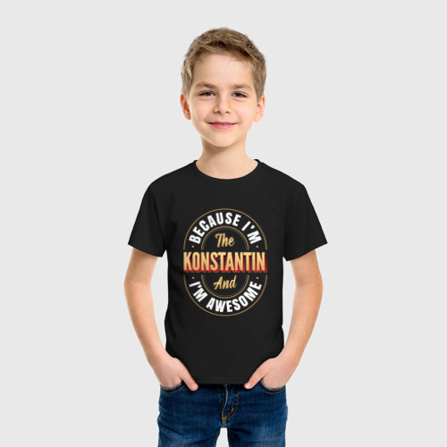 Детская футболка хлопок Konstantin Классный, цвет черный - фото 3
