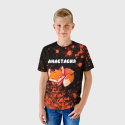 Детская футболка 3D Анастасия лисичка Краска - фото 2