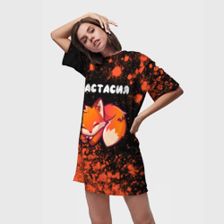 Платье-футболка 3D Анастасия лисичка Краска - фото 2