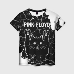 Женская футболка 3D Pink Floyd Rock Cat