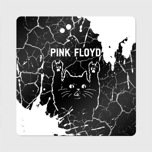 Магнит виниловый Квадрат Pink Floyd Rock Cat