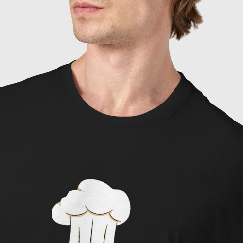 Мужская футболка хлопок с принтом Будь мил, я готовлю тебе еду, фото #4