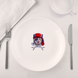 Набор: тарелка + кружка Кот пират и рыбьи кости - фото 2