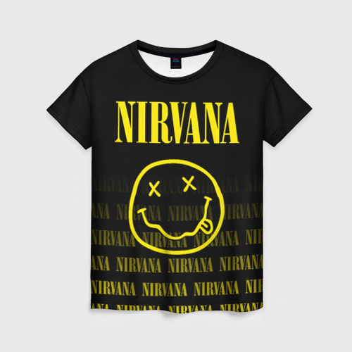 Женская футболка 3D с принтом Smile Nirvana, вид спереди #2