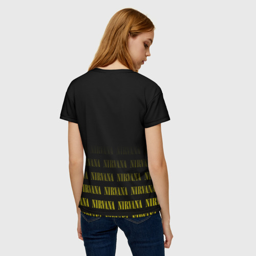 Женская футболка 3D с принтом Smile Nirvana, вид сзади #2