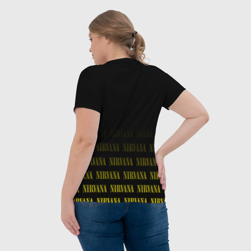 Женская футболка 3D с принтом Smile Nirvana, вид сзади #2