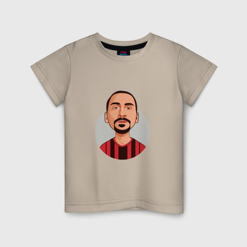 Детская футболка хлопок с принтом Златан - Милан, вид спереди #2