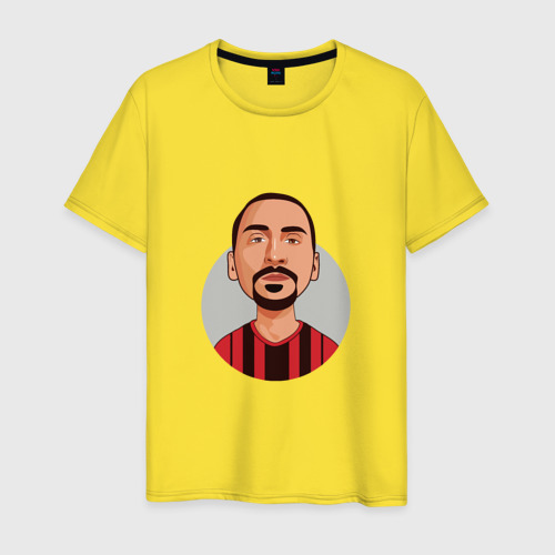 Мужская футболка хлопок с принтом Златан - Милан, вид спереди #2
