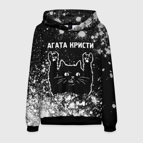 Мужская толстовка 3D Агата Кристи Rock Cat FS, цвет черный