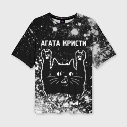 Женская футболка oversize 3D Агата Кристи Rock Cat FS