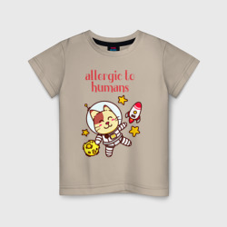 Детская футболка хлопок Аллергия на людей кот в космосе