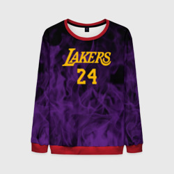 Мужской свитшот 3D Lakers 24 фиолетовое пламя