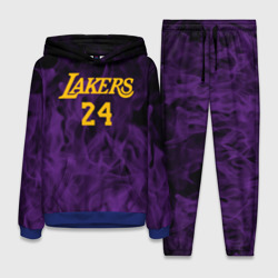 Женский костюм с толстовкой 3D Lakers 24 фиолетовое пламя
