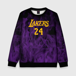 Детский свитшот 3D Lakers 24 фиолетовое пламя