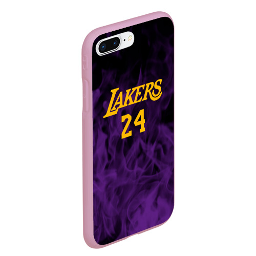 Чехол для iPhone 7Plus/8 Plus матовый Lakers 24 фиолетовое пламя, цвет розовый - фото 3