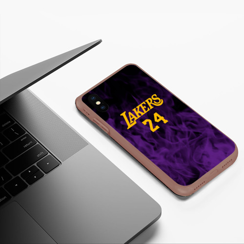 Чехол для iPhone XS Max матовый с принтом Lakers 24 | фиолетовое пламя, фото #5