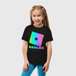 Детская футболка хлопок Roblox неоновый градиент - фото 2