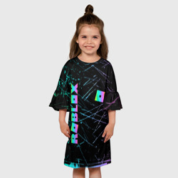 Детское платье 3D Roblox неоновый логотип - фото 2