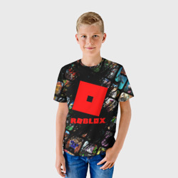 Детская футболка 3D Roblox сюжеты и логотип - фото 2