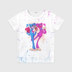 Детская футболка 3D Влюбленные Хагги Вагги и Кисси Мисси