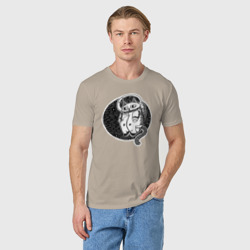 Мужская футболка хлопок Космический кот астронавт - фото 2