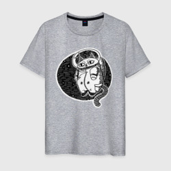 Космический кот астронавт – Мужская футболка хлопок с принтом купить со скидкой в -20%