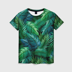 Женская футболка 3D Green Plants pattern