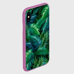 Чехол для iPhone XS Max матовый Green Plants pattern - фото 2