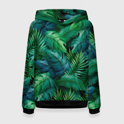 Женская толстовка 3D Green Plants pattern
