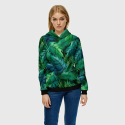 Женская толстовка 3D Green Plants pattern - фото 2