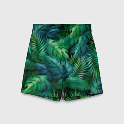 Детские спортивные шорты 3D Green Plants pattern